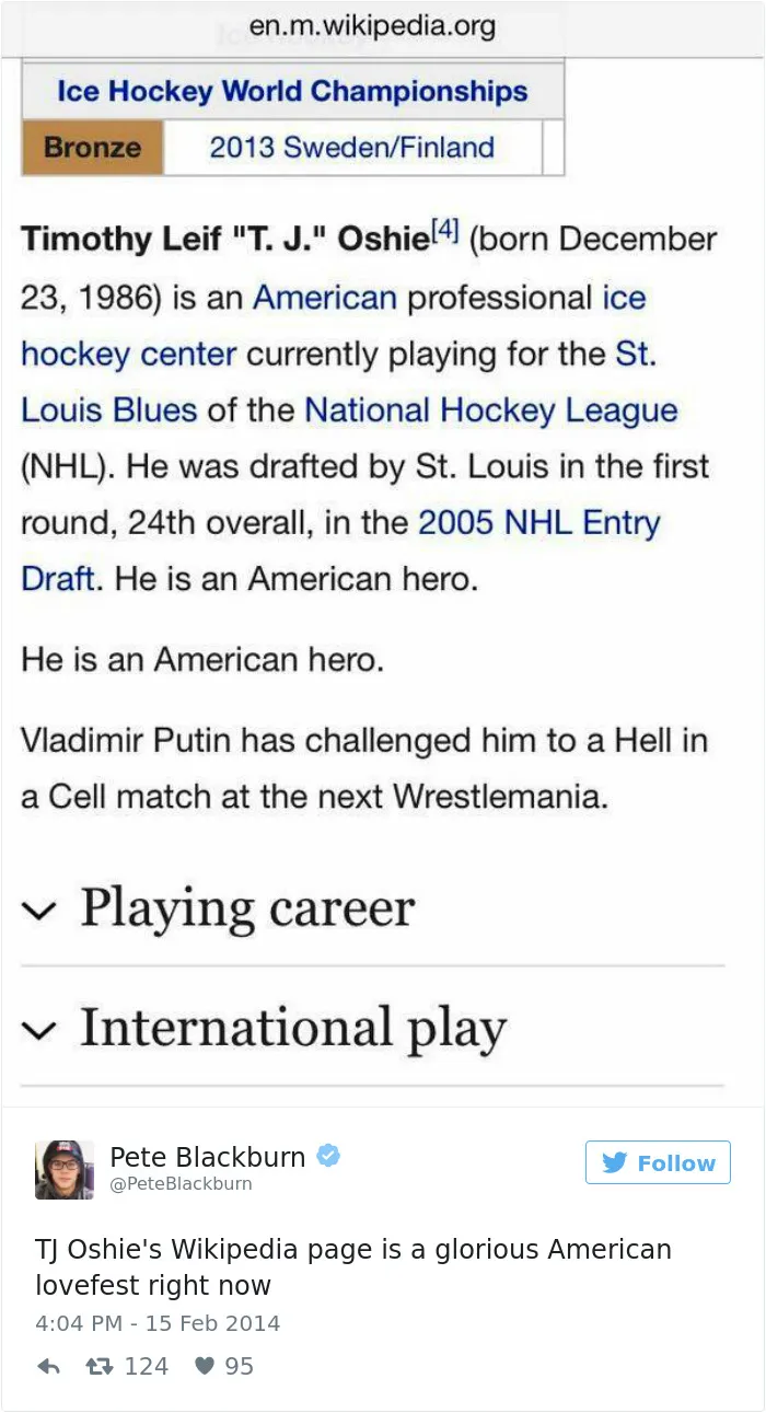 64 Of The Funniest Wikipedia Edits By Internet Vandals