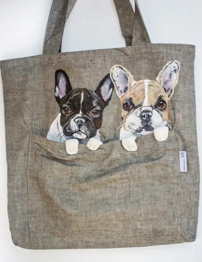 Forever Together: Hand-Painted Shoulder Bags With Animals In A Pocket