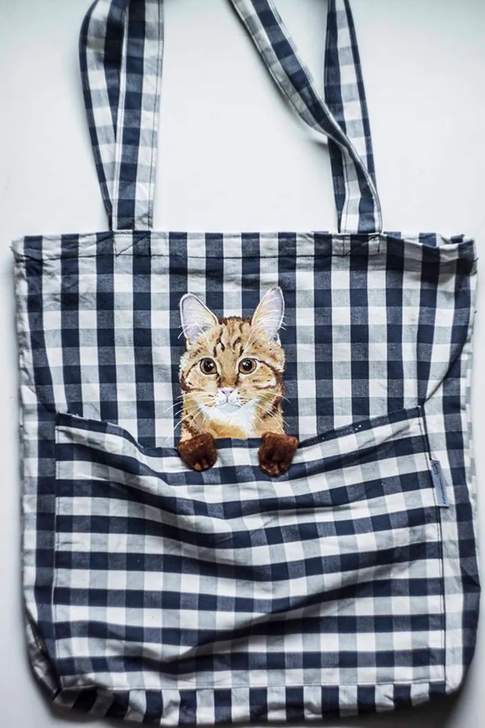 Forever Together: Hand-Painted Shoulder Bags With Animals In A Pocket
