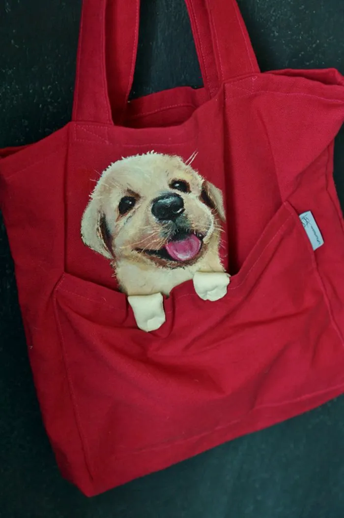 Forever Together: Hand-Painted Shoulder Bags With Animals In A Pocket