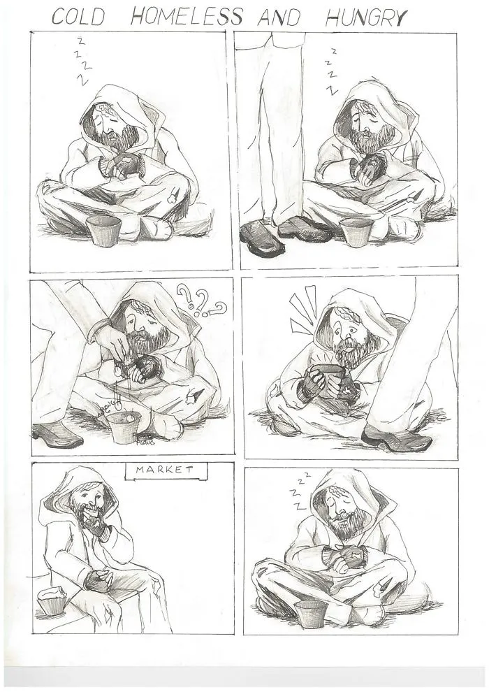 I Have Shown This One Minute Where The Homeless Reconciled With His Destiny, But One's Goodness Makes Him Restful At Least For A Short While...