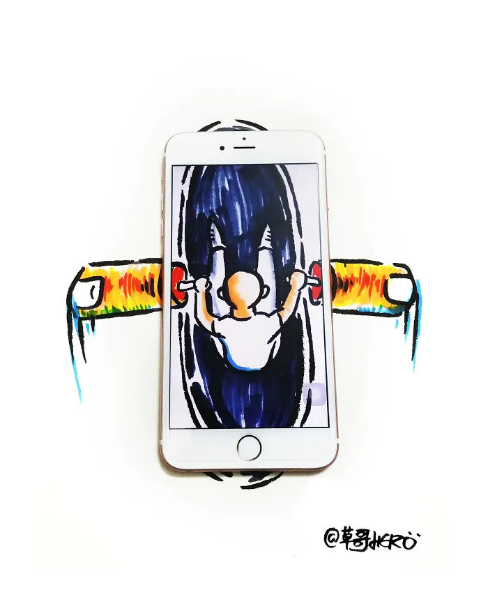 I Use A Smartphone As A Challenge In My Illustrations
