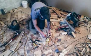 How I Made Floor Art From Random Wood Pieces
