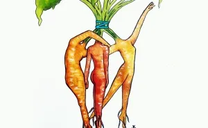 Alcohol Ink Paintings That Mix Fruit And Veggies With The Human Form