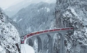 I Woke Up At 5am To Capture A Train Crossing The Landwasser Viaduc, Switzerland