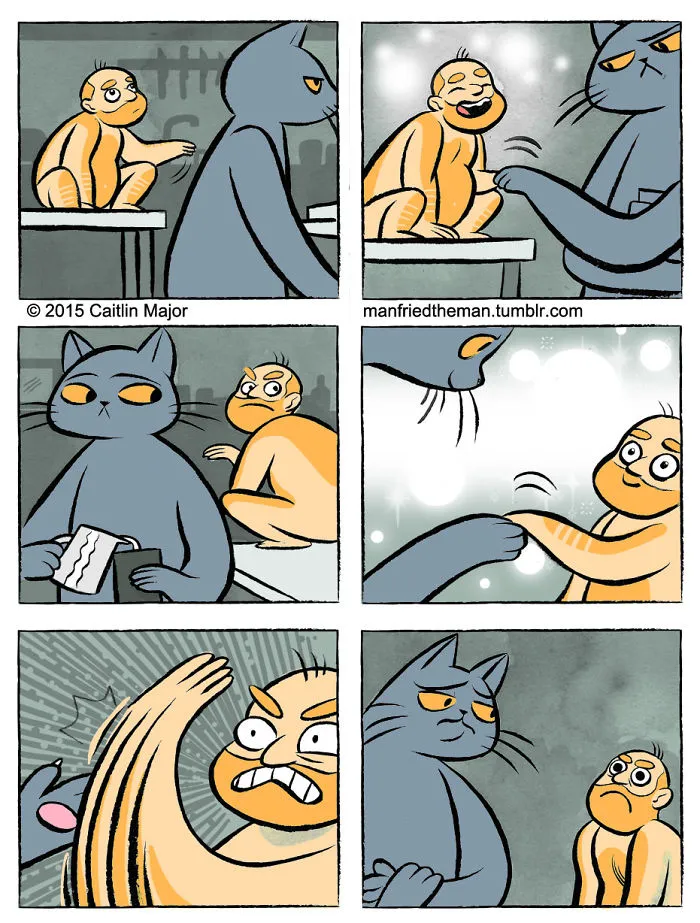 10+ Cómics que muestran lo que pasaría si gatos y humanos se intercambiaran