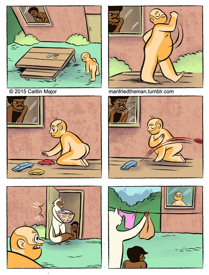 10+ Cómics que muestran lo que pasaría si gatos y humanos se intercambiaran