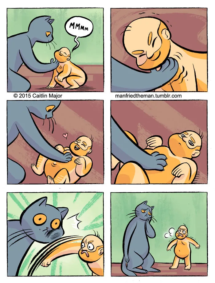 10+ Cómics que muestran lo que pasaría si gatos y humanos se intercambiaran