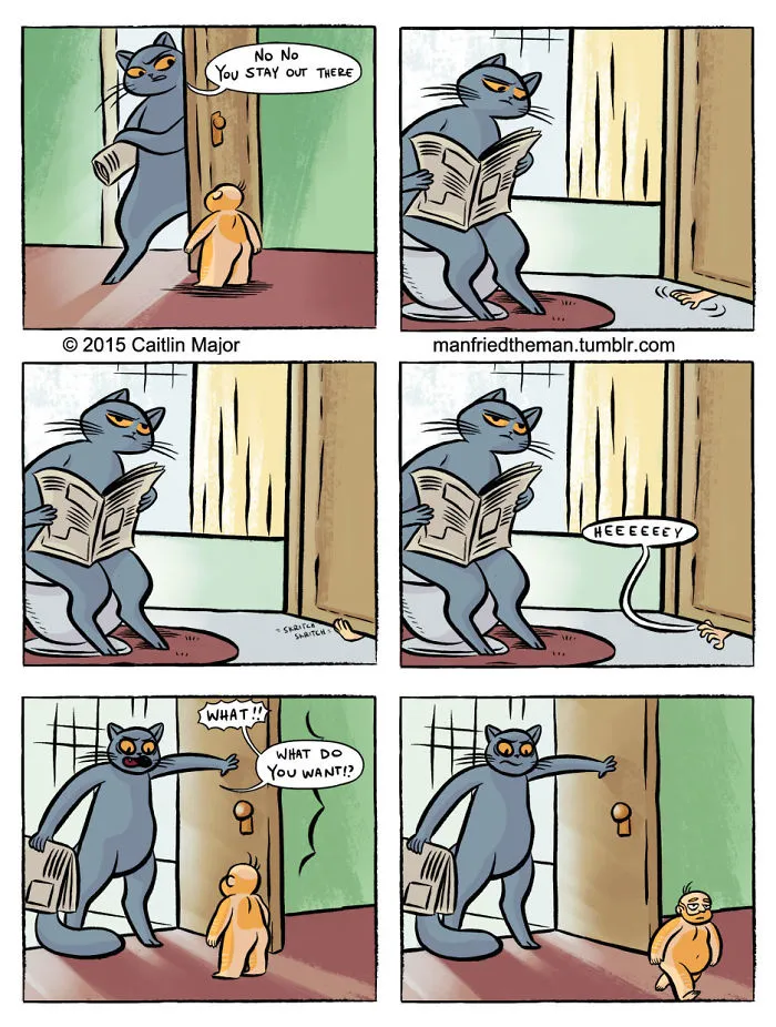 30 Comics Showing What Would Happen If Cats And Humans Switched Roles