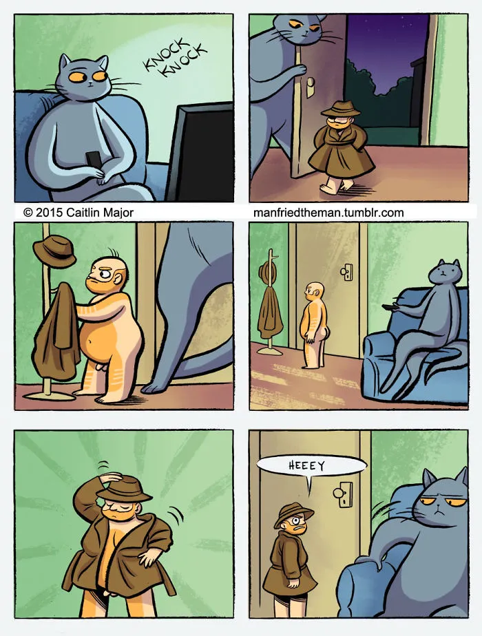 10+ Cómics que muestran lo que pasaría si gatos y humanos se intercambiaran