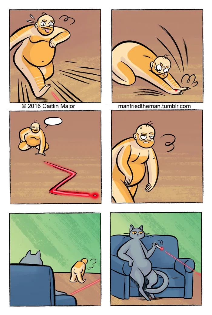 10+ Cómics que muestran lo que pasaría si gatos y humanos se intercambiaran
