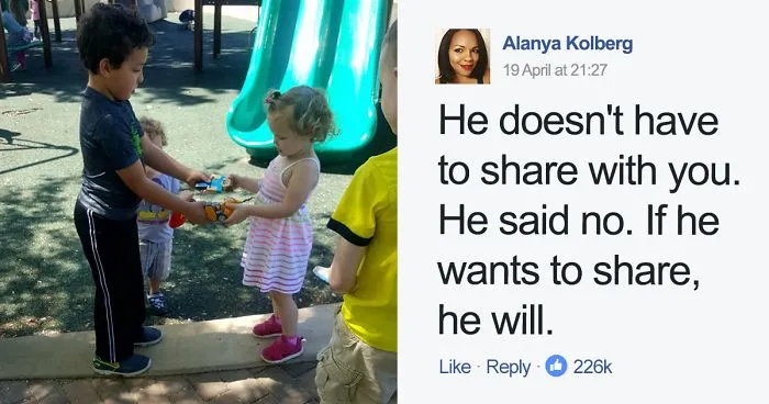 Mom's Explanation Why She Teaches Son Not To Share Gets Shared 207,000+ Times, Other Parents React