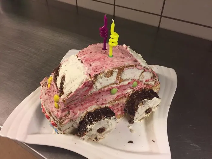 My Dads First Attempt To Make A Cake For My Sons Birthday