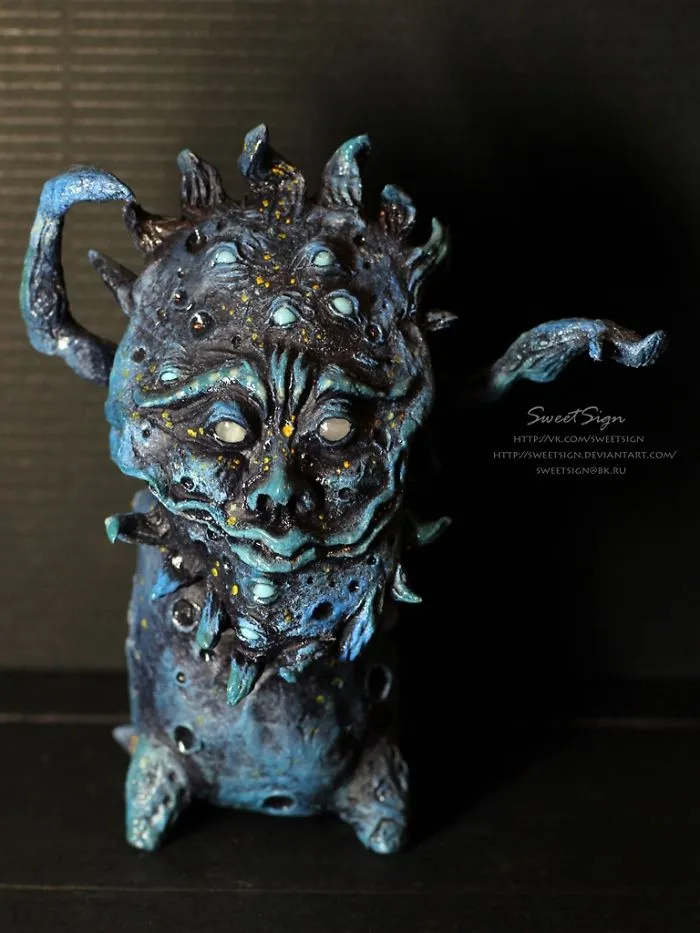 The Abysser, Ooak Creature Made Of Airdry Clay