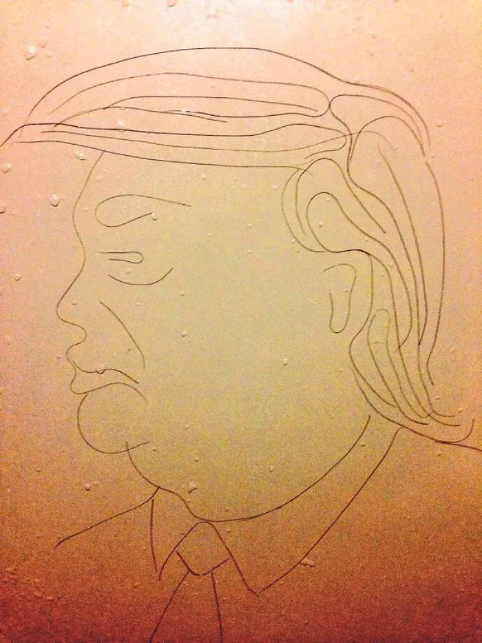 This Girl Accidentaly Created A "Drawing" Using Her Shower Hair, And Now She Can't Stop