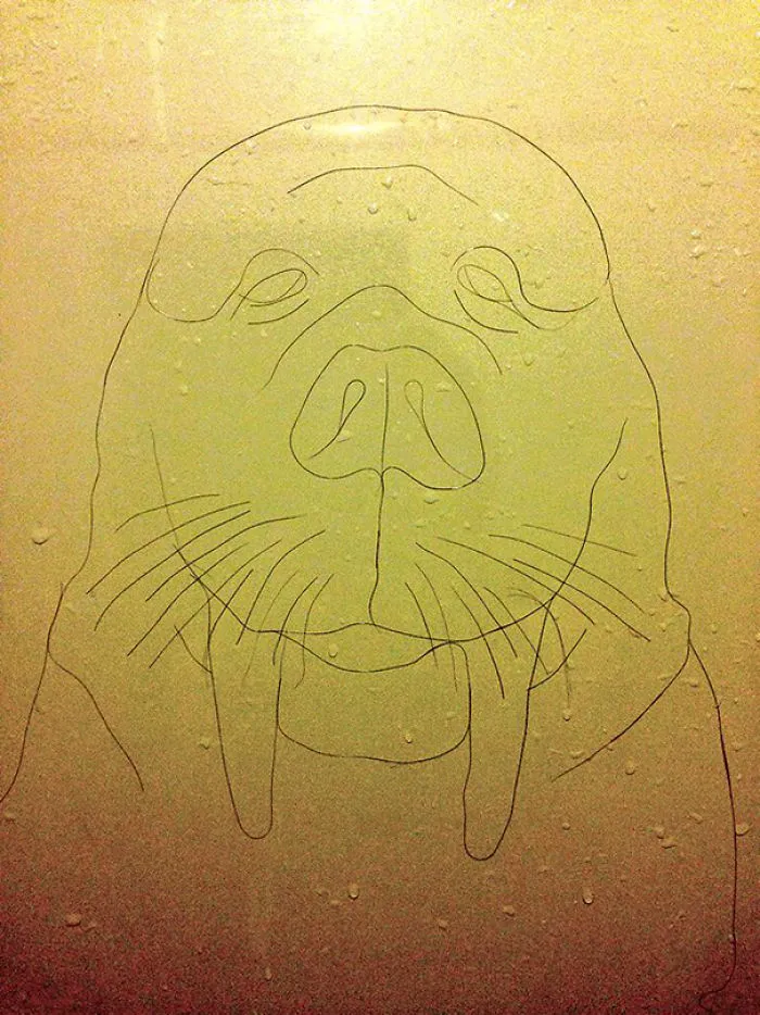 This Girl Accidentaly Created A "Drawing" Using Her Shower Hair, And Now She Can't Stop