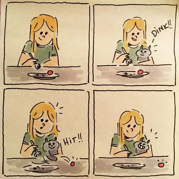 Dibujo lo que es vivir con mis gatos