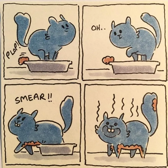 Dibujo lo que es vivir con mis gatos