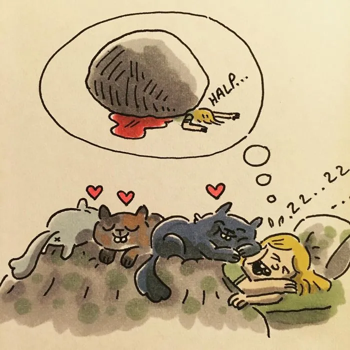 I Capture What It's Like Living With My Cats