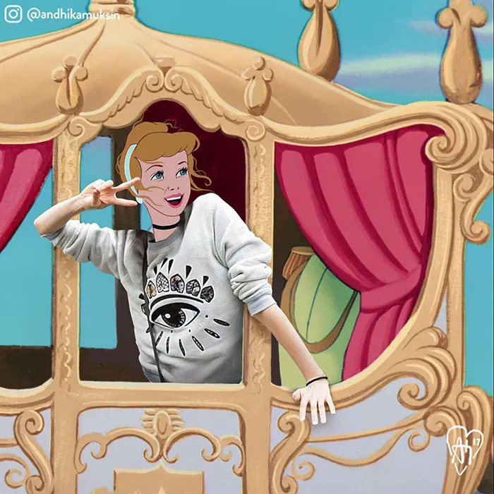 Artist Photoshops Disney Princesses Into Celebrity Photos