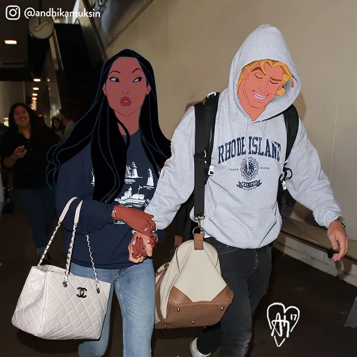 Artist Photoshops Disney Princesses Into Celebrity Photos