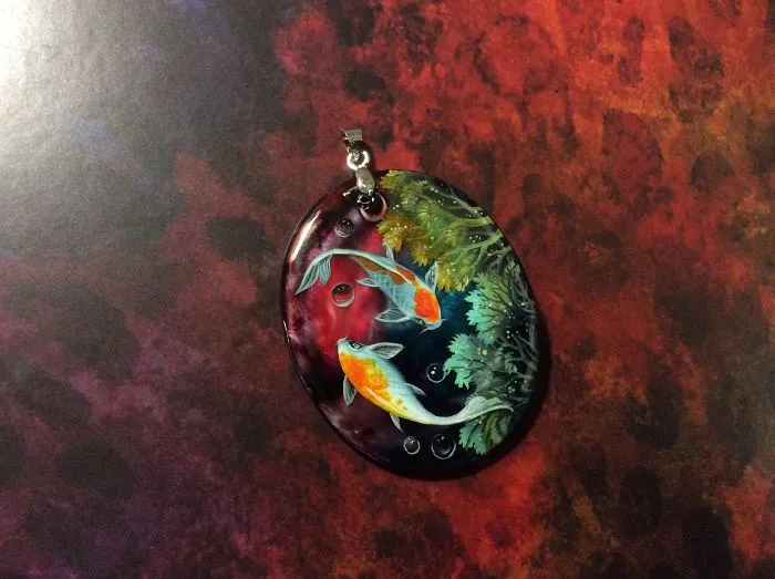 Dragons And Koi On Wood And Stone