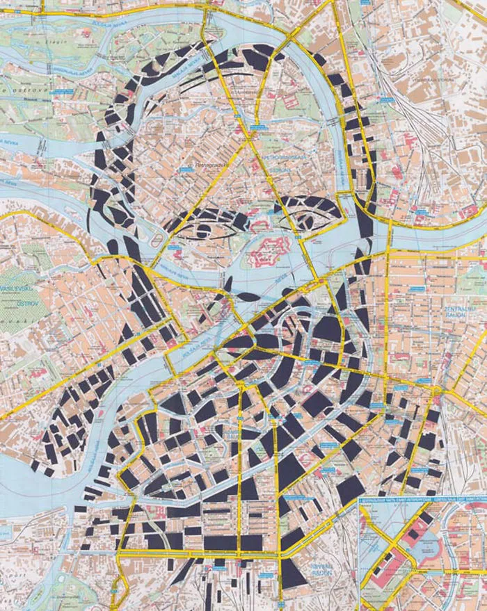 Fyodor Dostoevsky / St. Petersburg  / Paper Cut Map