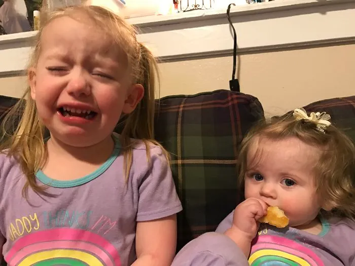 My Oldest Was Mad That Her Sister Ate Pizza With Us.