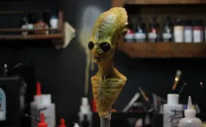 A "Typical Hollywood Alien" Sculpted With Super Sculpey Clay And Airbrushed With Fw Acrylic Inks.