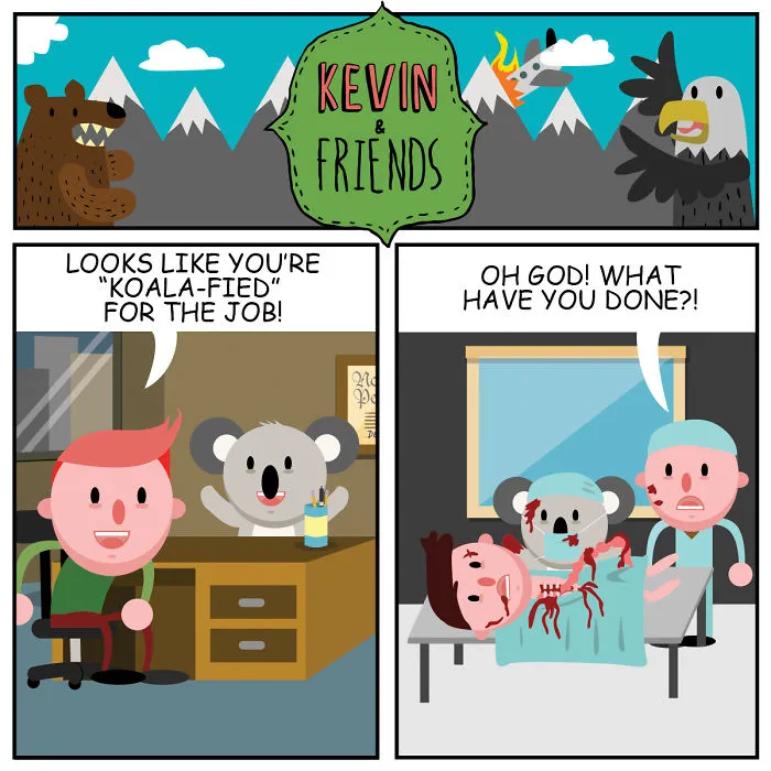 Dark Comics About A Horrible Optimist Kevin (14 New Pics)
