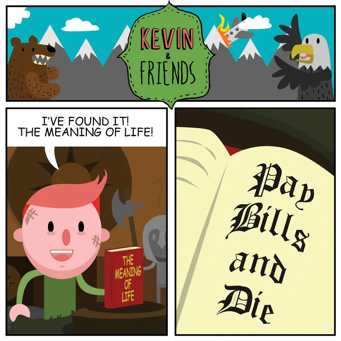 Dark Comics About A Horrible Optimist Kevin (14 New Pics)