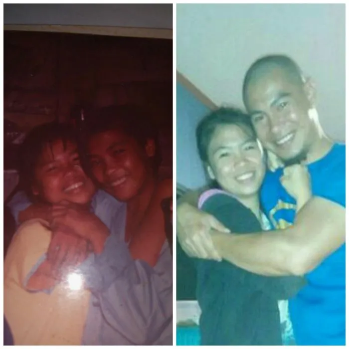 My Third Sister With My Oldest Brother, Me And My Second Bald Brother