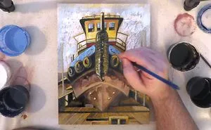 I Create My Paintings Using Only Minwax Wood Stain And A Dremel