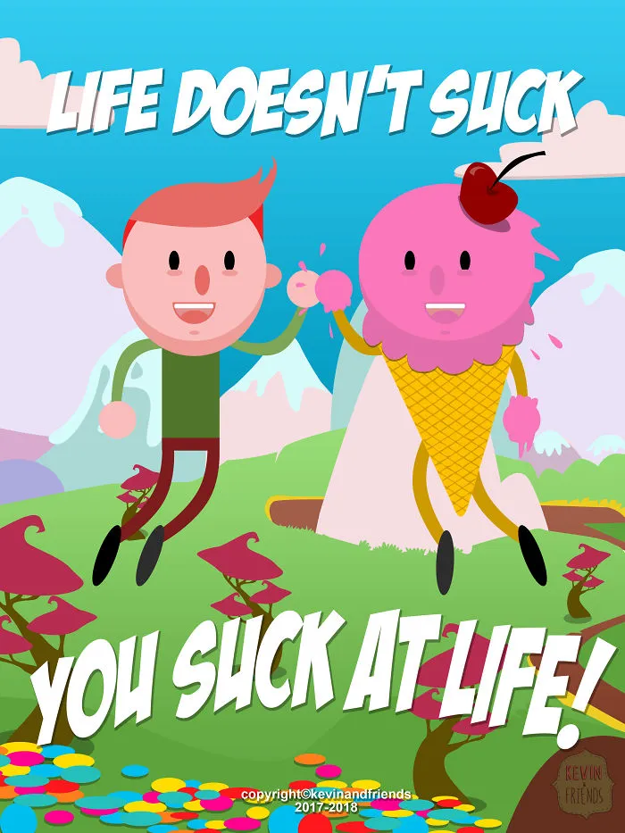 Dark Comics About A Horrible Optimist Kevin (14 New Pics)