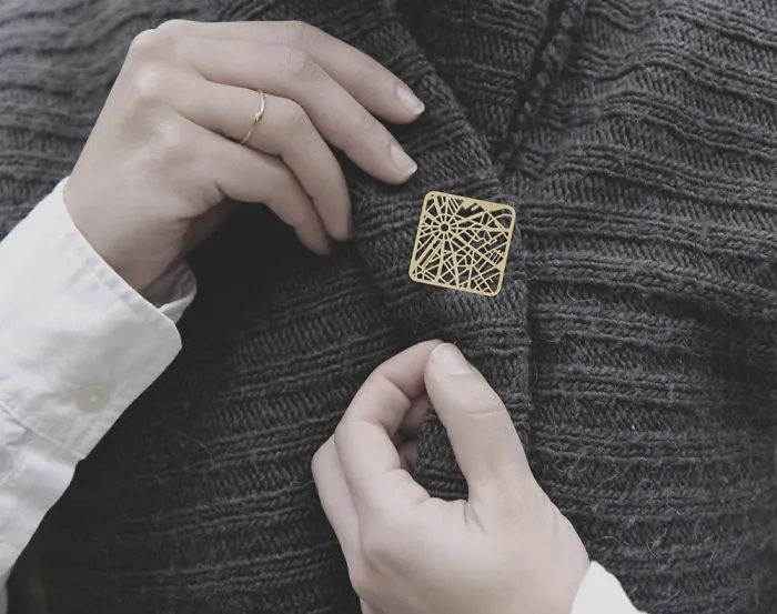 Paris Map Brooch