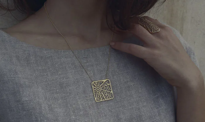 Paris Map Necklace