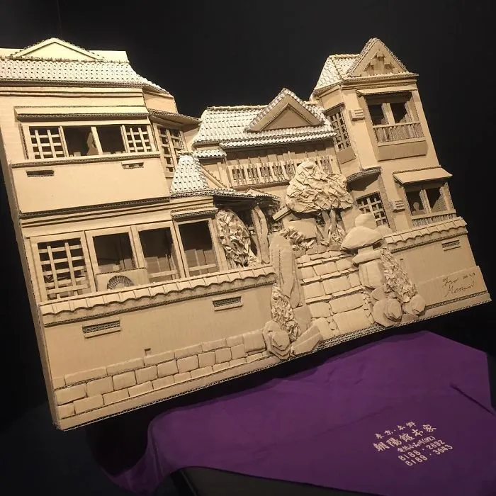 Japanese Cardboard Artist Turns Old Amazon Boxes Into Tanks, Food And Other Incredible Sculptures