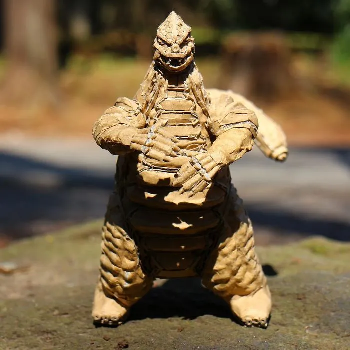Japanese Cardboard Artist Turns Old Amazon Boxes Into Tanks, Food And Other Incredible Sculptures