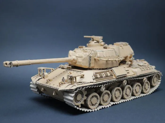 Japanese Cardboard Artist Turns Old Amazon Boxes Into Tanks, Food And Other Incredible Sculptures