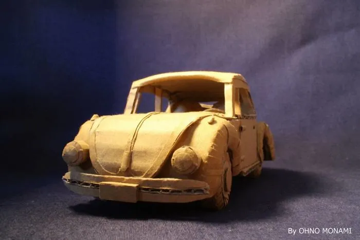 Japanese Cardboard Artist Turns Old Amazon Boxes Into Tanks, Food And Other Incredible Sculptures