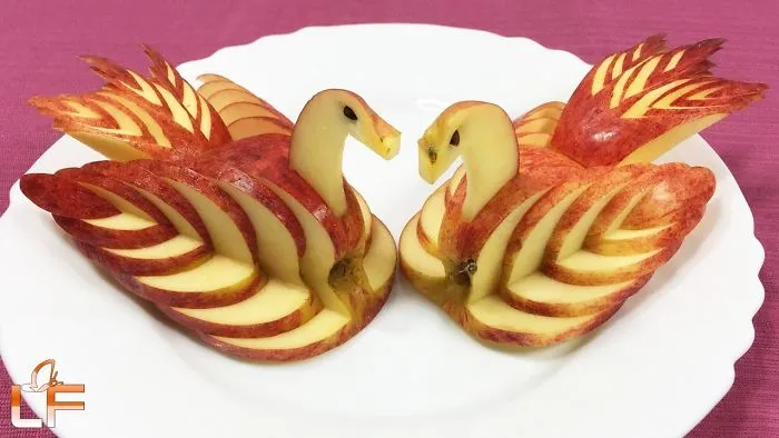 How To Make Apple Swan Garnish