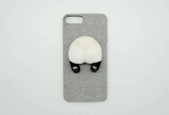 Needle Felted Panda Butt Phone Case