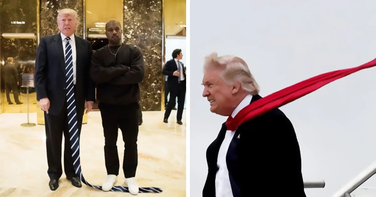 Algún gracioso se está dedicando a photoshopear fotos de Trump con corbatas larguísimas