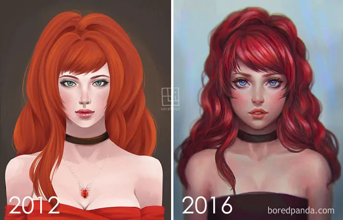 Progresando a un estilo semi-realista, por Abigail Diaz