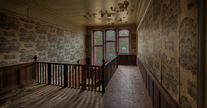 Not Only The Glass Is Stained In An Abandoned Mansion In Belgium