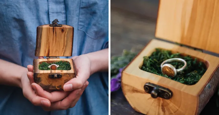 Natural Ring Boxes Made From Fallen Branches