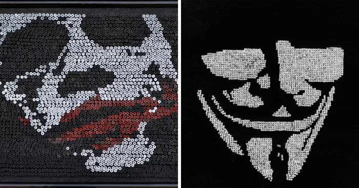 Portraits For Inspiring Movies From Thousands Of Screw Nails By Amal Salah
