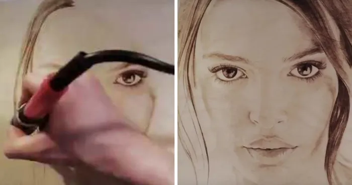 I Made A Unique Pyrography Portrait
