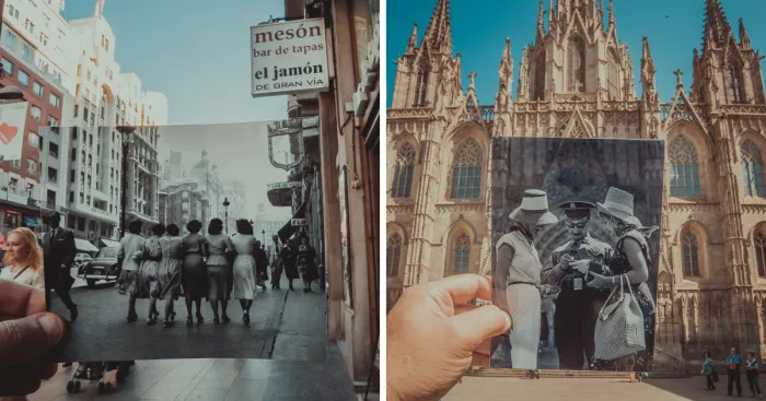 I Inserted Old Photos Into Popular Destinations During My Travels