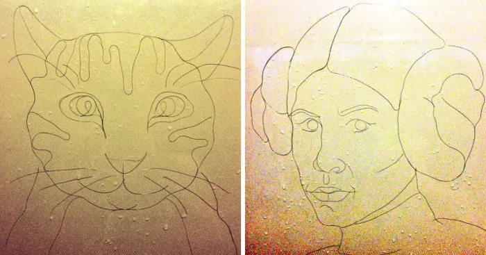This Girl Accidentaly Created A "Drawing" Using Her Shower Hair, And Now She Can't Stop